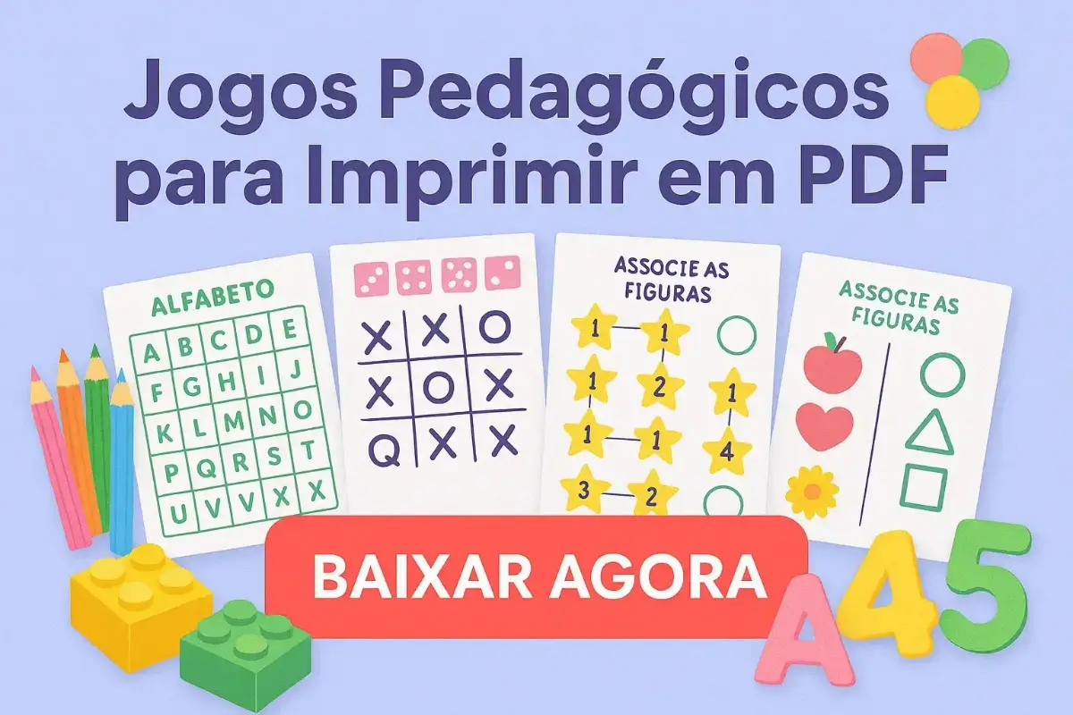 Jogos pedagógicos para imprimir em PDF: Baixe agora