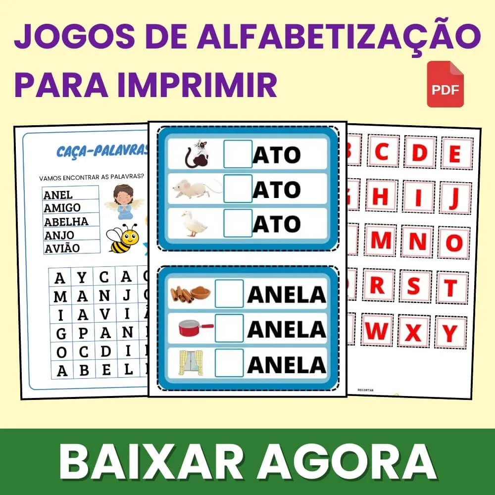 Jogos de Alfabetização para Imprimir PDF