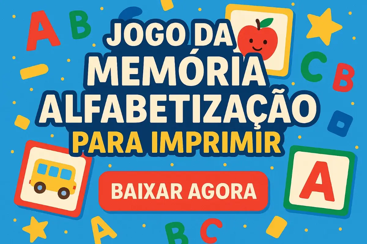 Jogo da Memória de Alfabetização para Imprimir PDF