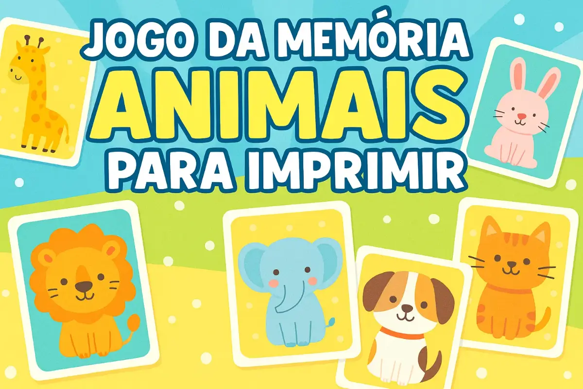 Jogo da Memória Animais para imprimir em PDF