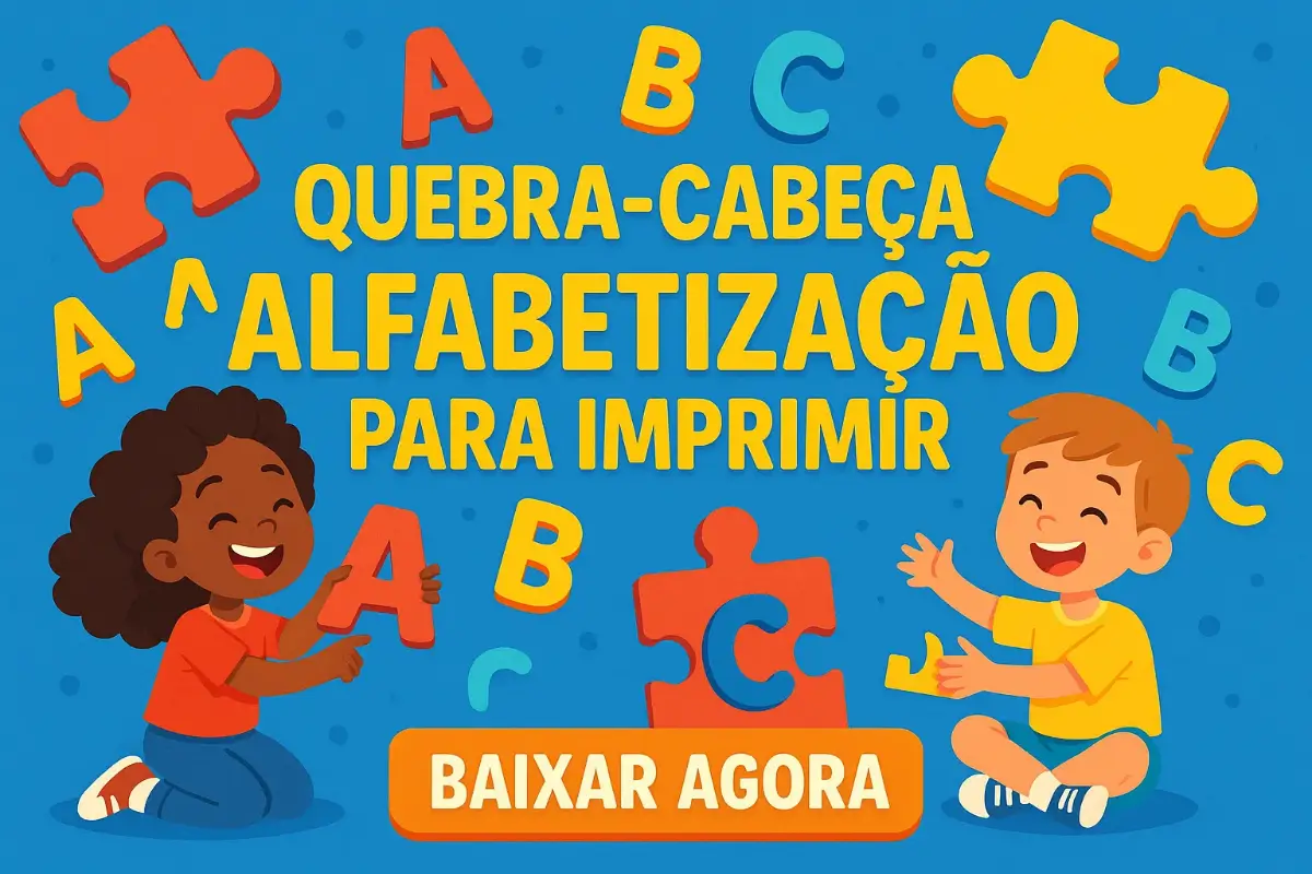 Quebra-Cabeça Alfabetização para Imprimir em PDF