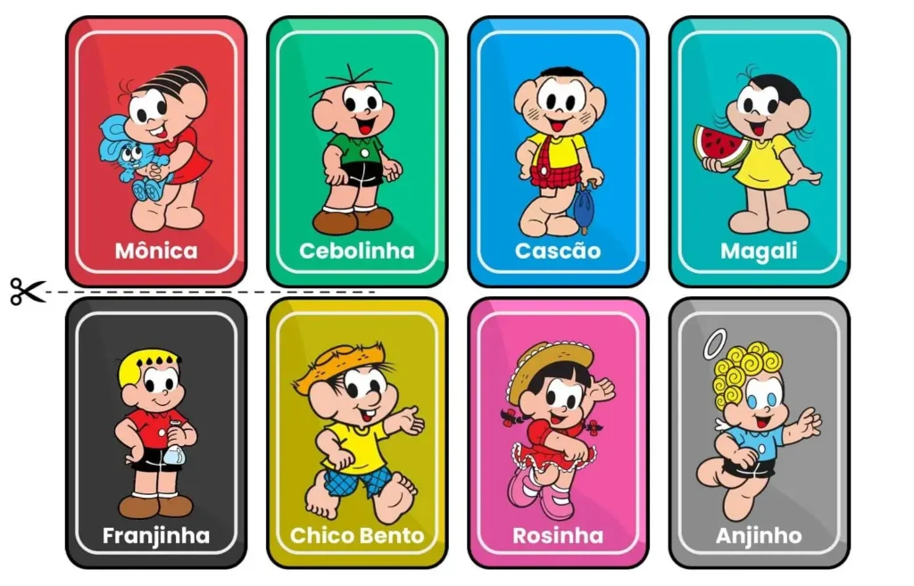 Jogo da memória para imprimir em PDF Turma da Mônica