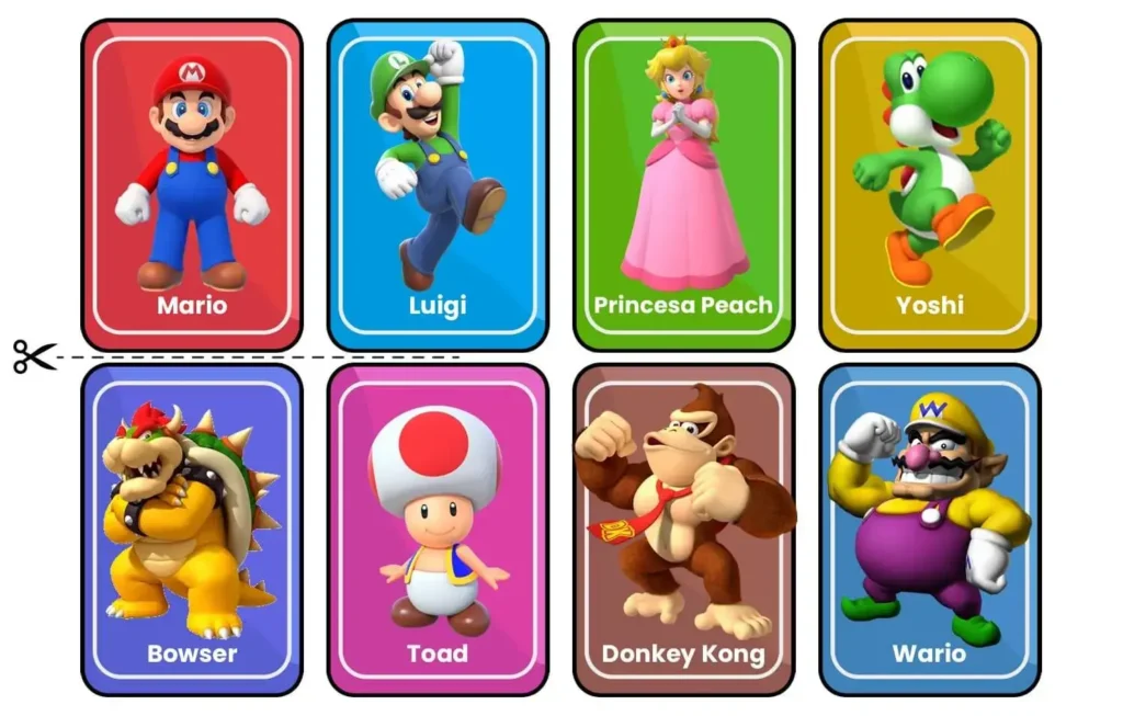 Jogo da memória para imprimir em PDF sobre Super Mario