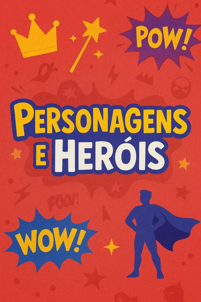 Jogo da memória para imprimir em PDF sobre Heróis e Personagens Famosos