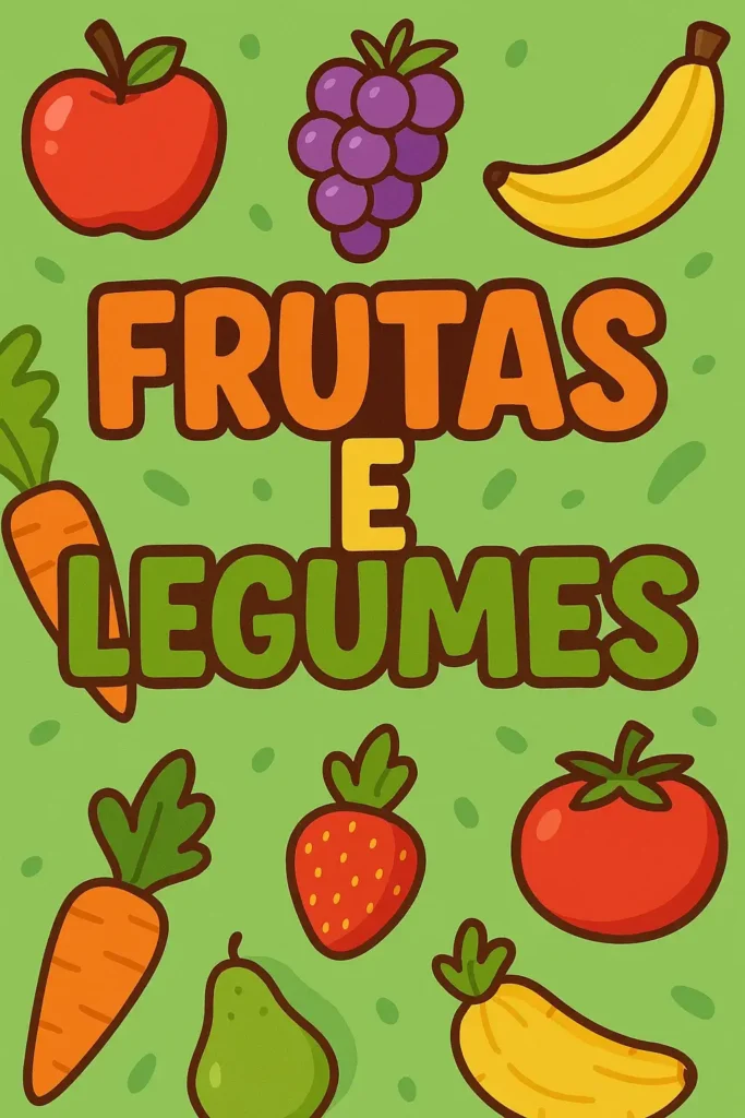 Jogo da memória para imprimir em PDF sobre Frutas e Legumes
