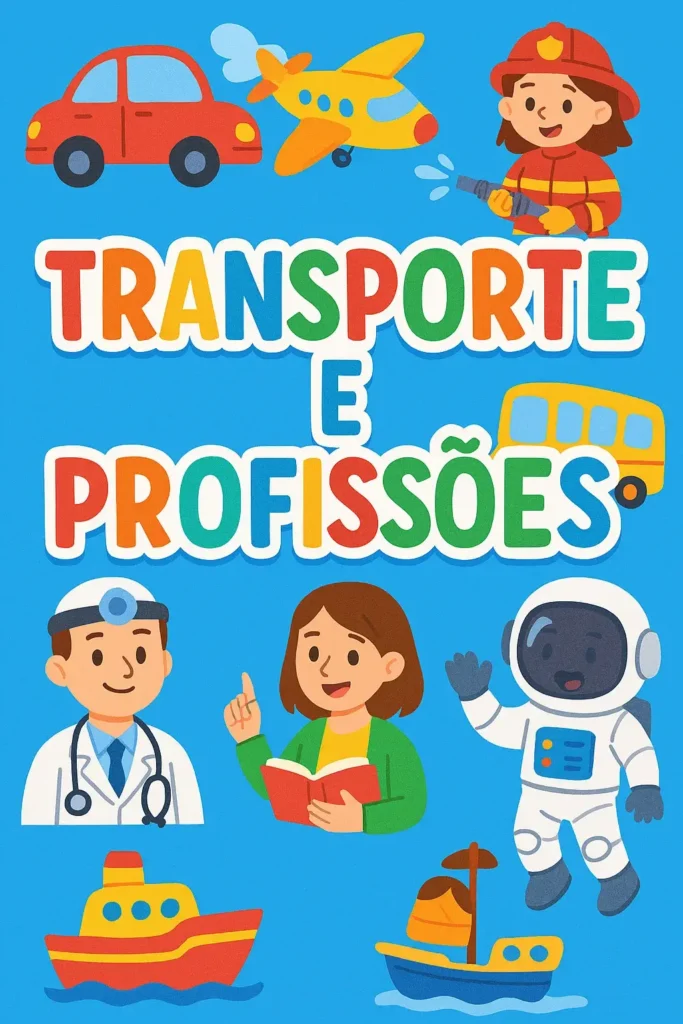 Jogo da memória para imprimir em PDF sobre Transportes e Profissões
