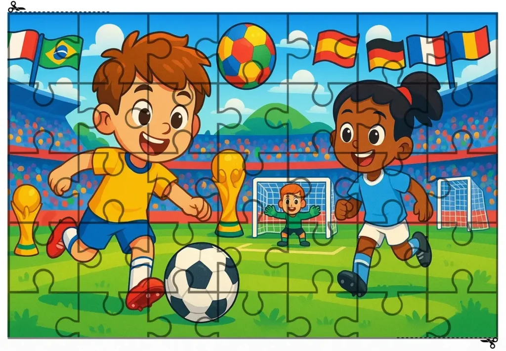 Quebra-Cabeça para Imprimir PDF Copa do Mundo