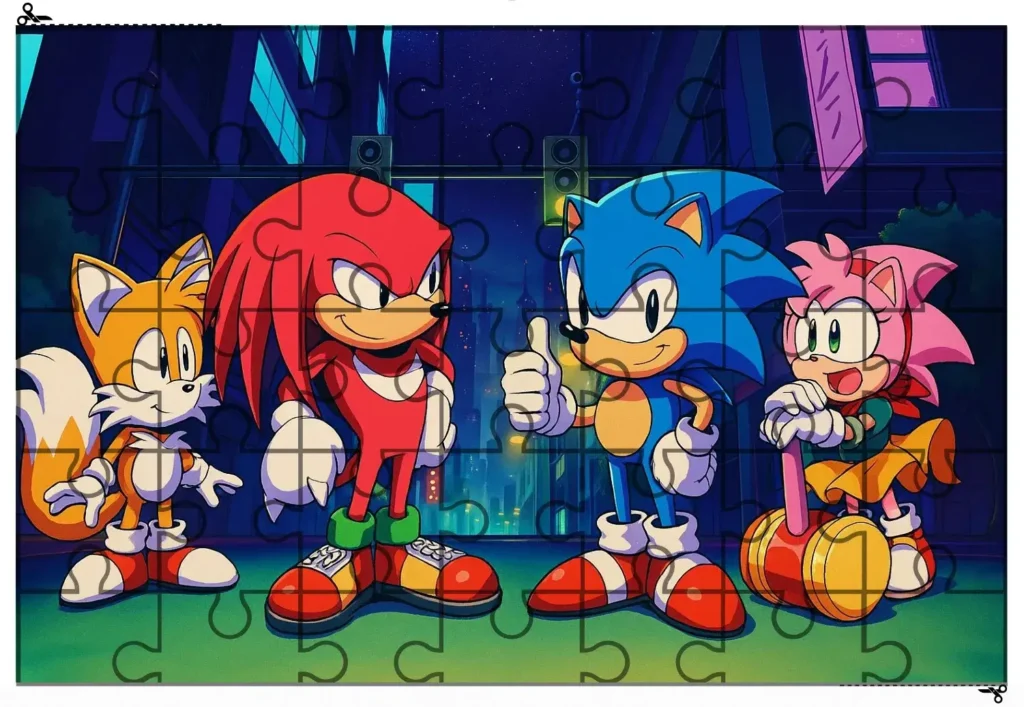 Quebra-Cabeça para Imprimir PDF Sonic
