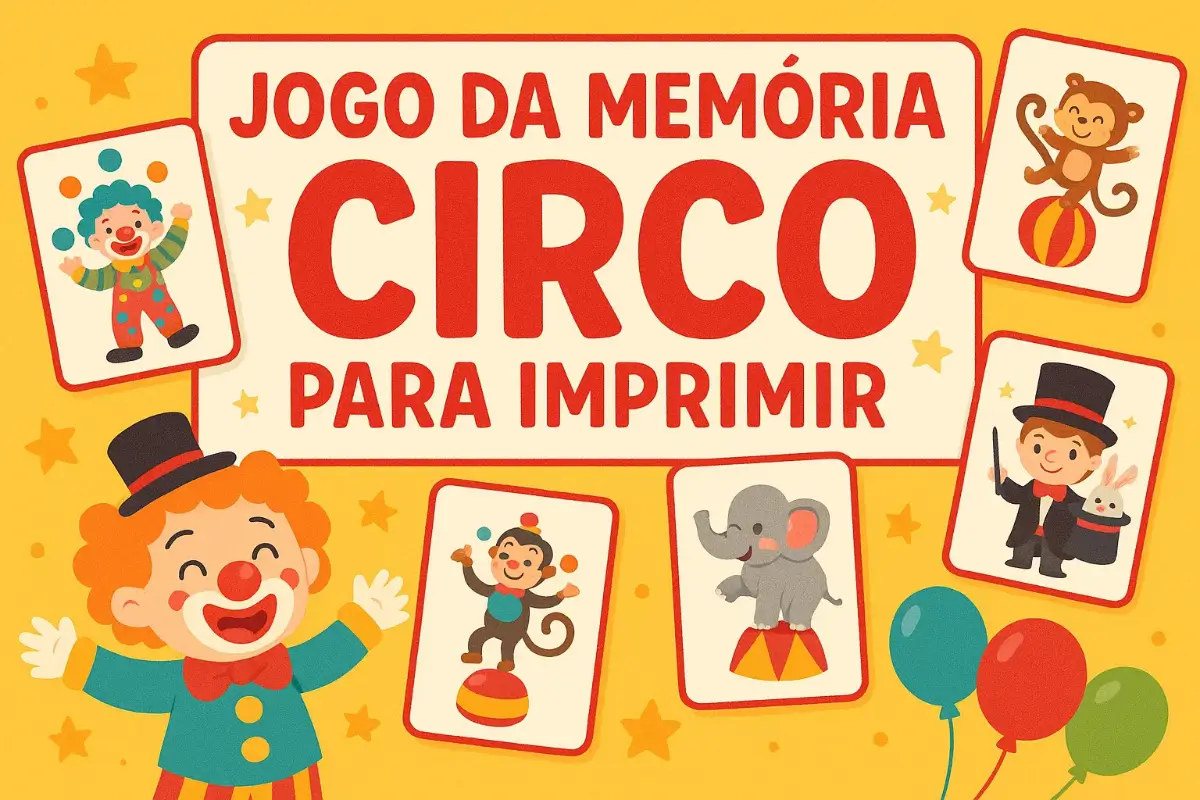 Jogo da Memória Circo para Imprimir em PDF