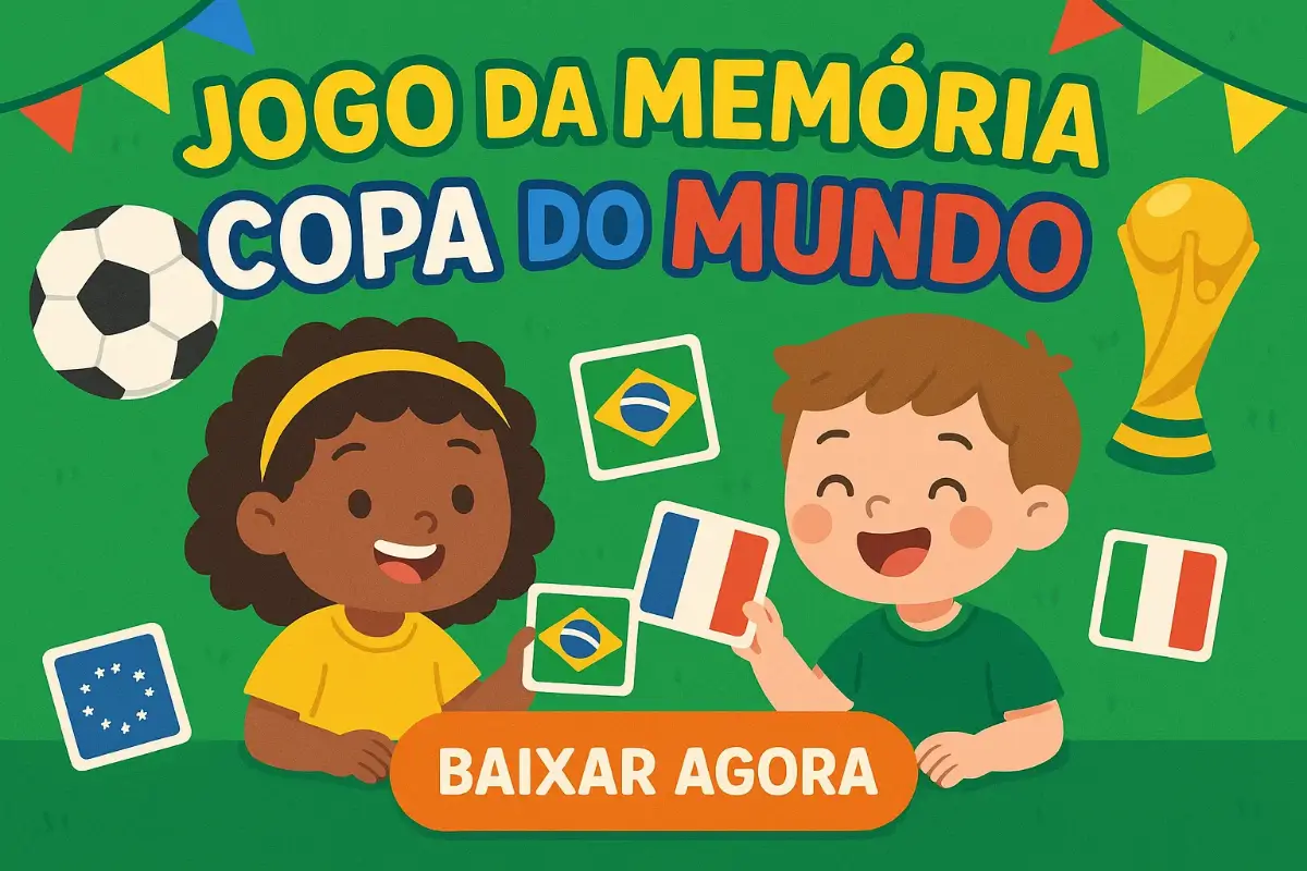 Jogo da Memória Copa do Mundo para Imprimir em PDF