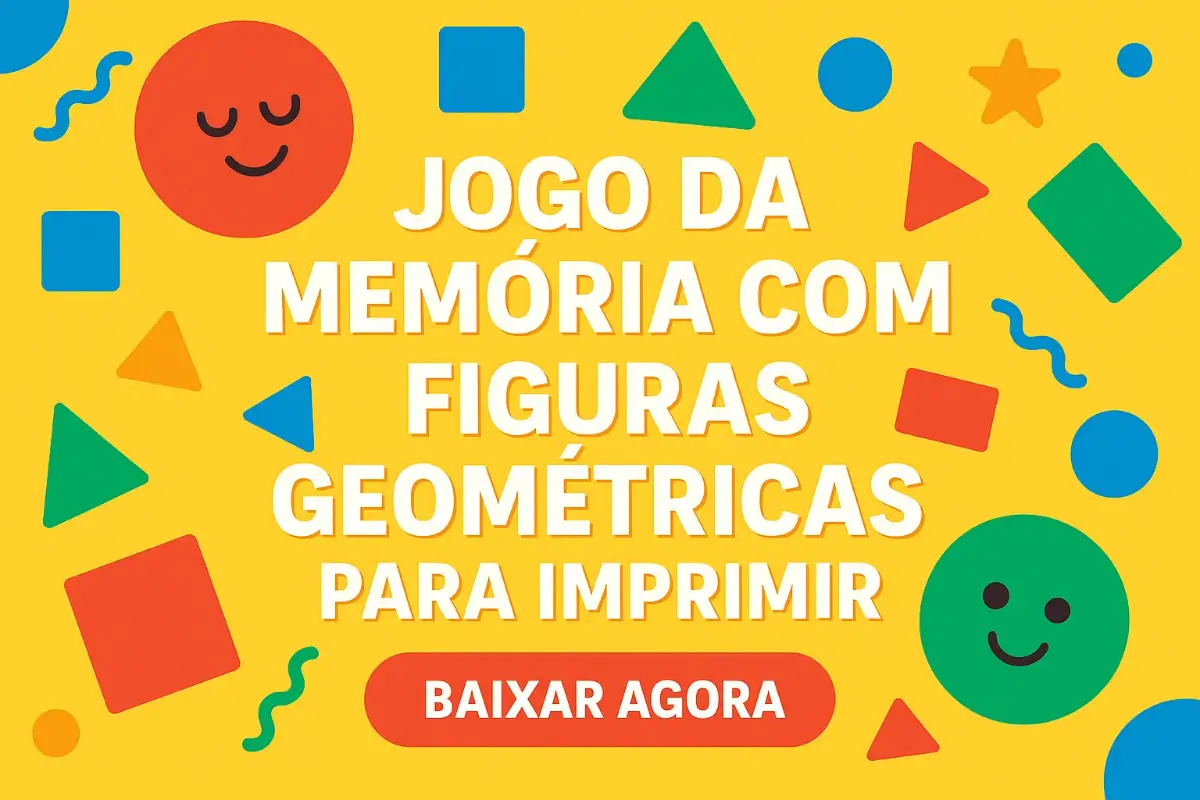 Jogo da Memória com Figuras Geométricas para Imprimir PDF