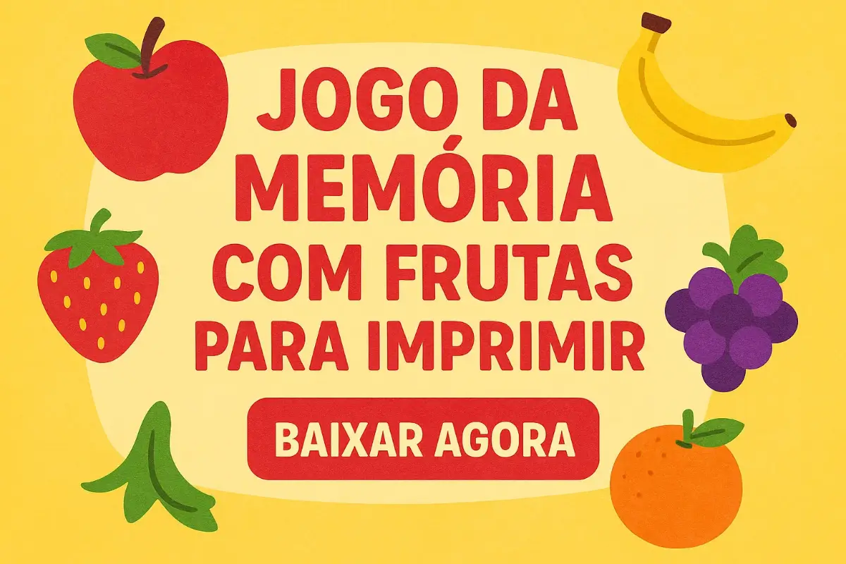 Jogo da Memória com Frutas para Imprimir em PDF