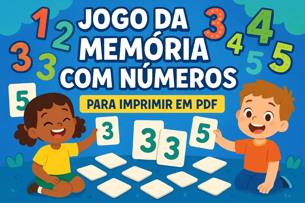 Jogo da Memória com Números para Imprimir em PDF