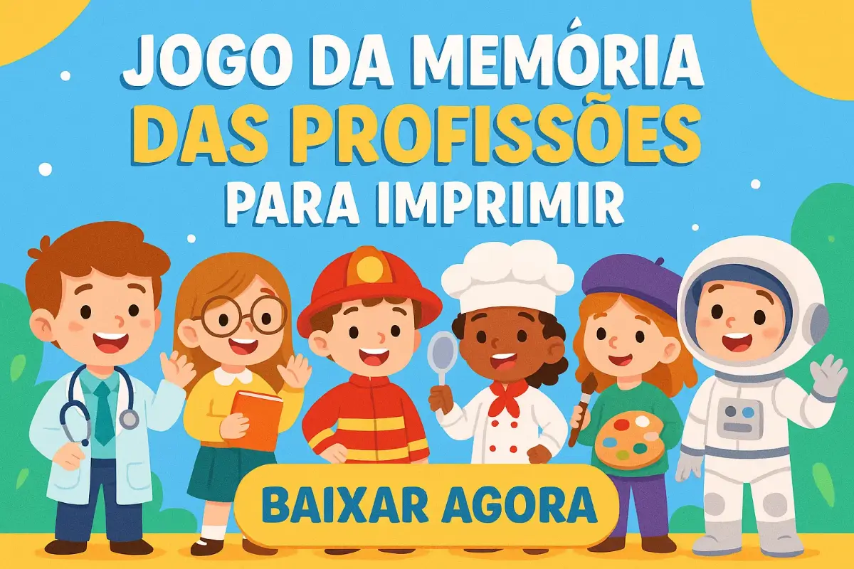 Jogo da Memória das Profissões para Imprimir PDF