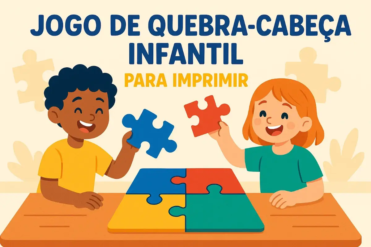 Jogo de Quebra Cabeça Infantil para Imprimir em PDF