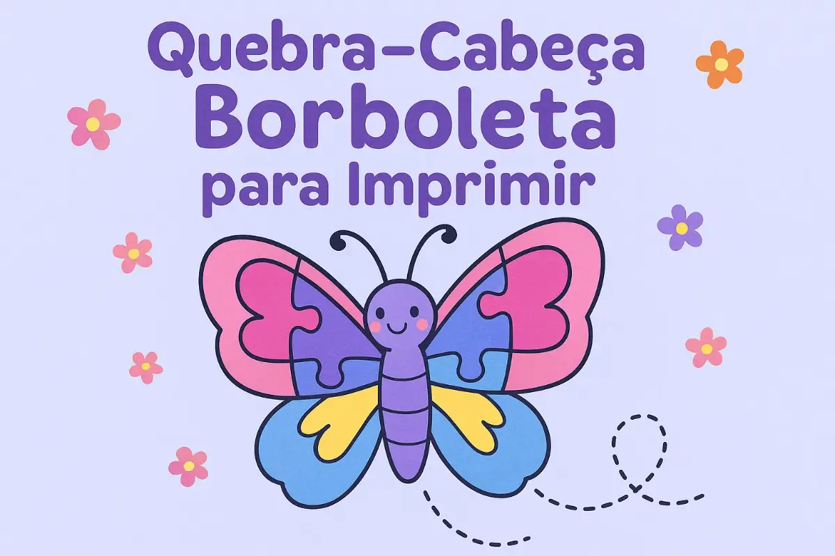 Quebra-Cabeça Borboleta para Imprimir PDF