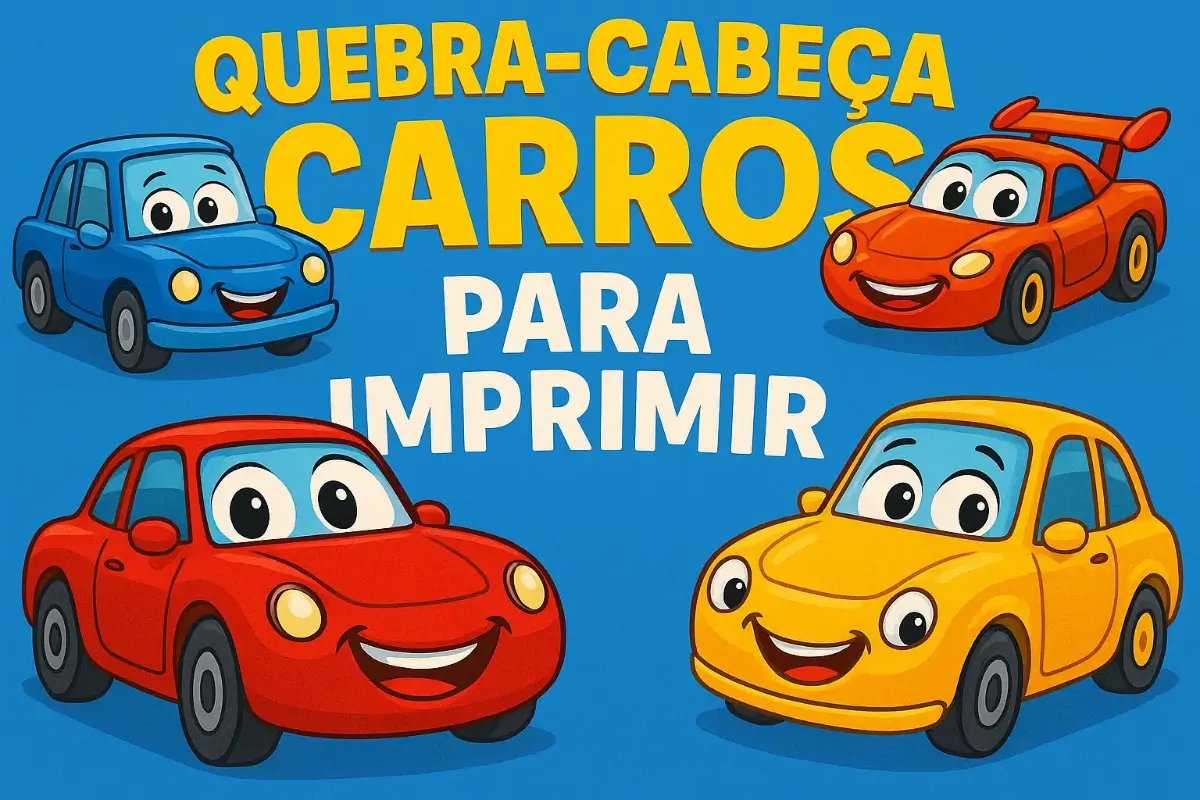 Quebra-Cabeça Carros para Imprimir PDF