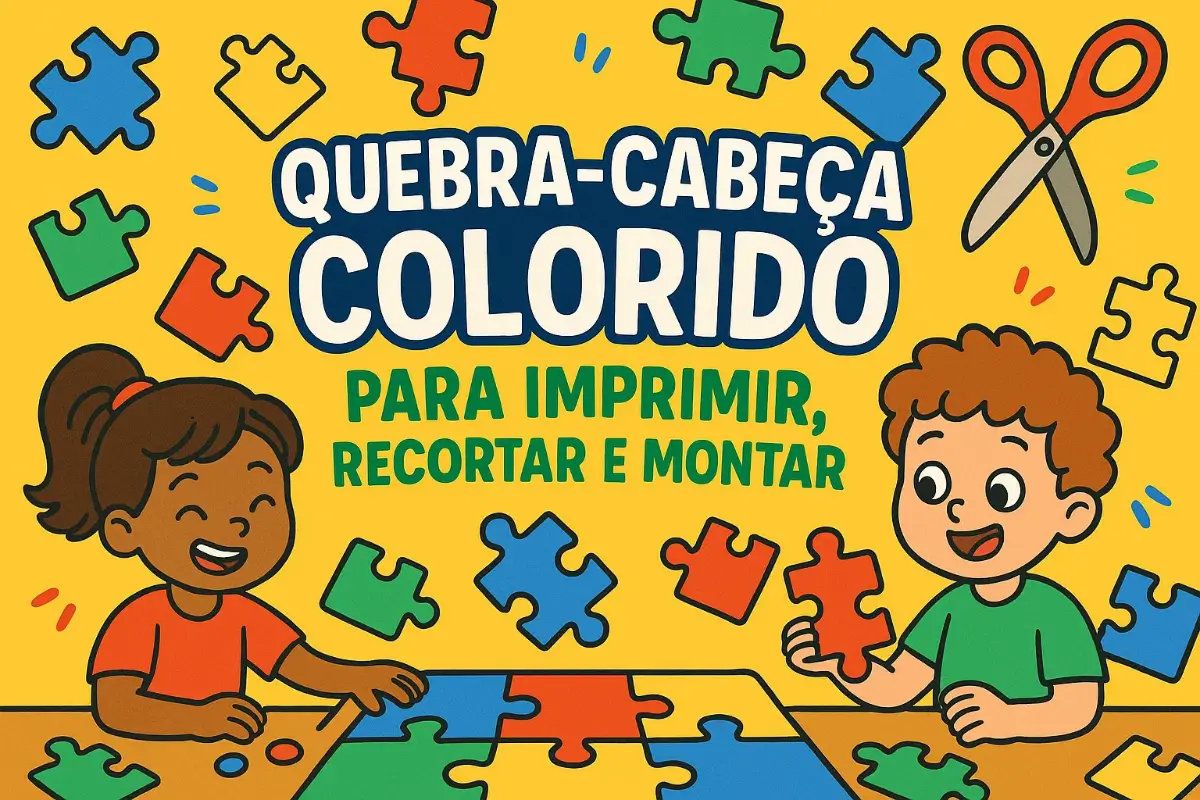 Quebra-Cabeça Colorido para Imprimir Recortar e Montar em PDF