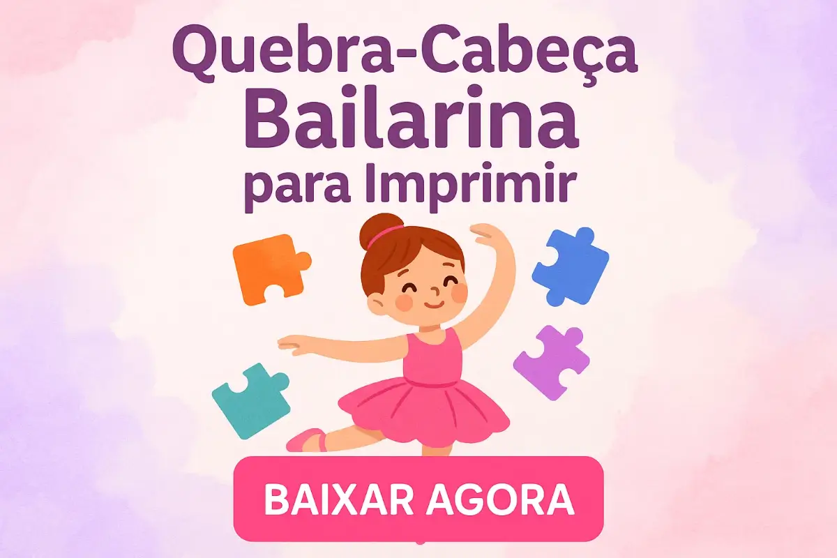 Quebra-Cabeça Bailarina para Imprimir PDF