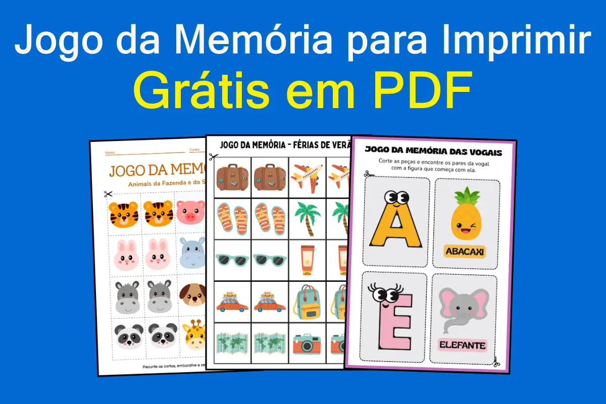 Jogo da Memória para Imprimir Grátis em PDF